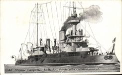 VINTAGE POSTCARD Bateau War French Navy the Notch Keeps Dimensions