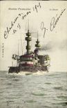 VINTAGE POSTCARD Bateau War French Navy the Notch Keeps dimensions armours admiral