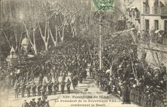 VINTAGE POSTCARD Boat War Funeral of Iena the President of the Fal Republic Leading Toulon Mourning