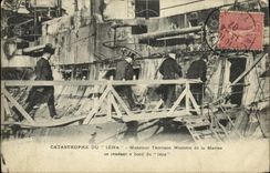 VINTAGE POSTCARD Bateau War Catastrophe Of Iena Mr Thomson going Ministre for the Navy has edge