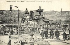 VINTAGE POSTCARD Boat War Catastrophe Of Iena Seen D Together of After L Explosion