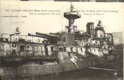 VINTAGE POSTCARD Boat War Culrasse D Iena Squadron After L Explosion Seen in prospect for the Dimension