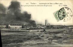 VINTAGE POSTCARD Boat War Toulon Calastrophe of Iena Mars Seen from During the Last