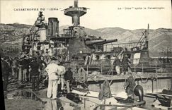 VINTAGE POSTCARD Catastrophe Of Iena Iena after the catastrophe Toulon Boat