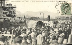 VINTAGE POSTCARD Catastrophe Of Iena After L explosion of Iena Toulon Transport of the first wound