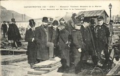 VINTAGE POSTCARD Catastrophe Of Iena Mr Thomson Minister for the Navy and the admirals on the spot of the catastrophe