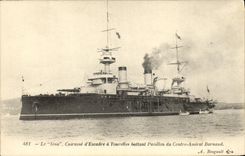 VINTAGE POSTCARD Iena Cuirasse D Escadre has Tourelles Beating House of Against Admiral Barnand