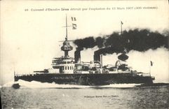 VINTAGE POSTCARD Armor D Iena Squadron destroyed By L explosion of March 12th  1907