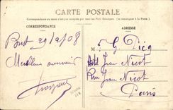 VINTAGE POSTCARD L Iena Cuirasse D squadron has Tourelles Boat