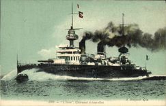 VINTAGE POSTCARD L Iena Cuirasse has Bateau turrets