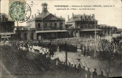 VINTAGE POSTCARD Dunkirk Funeral of the Captain Adigard Victim of the catastrophe of L ena