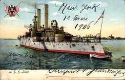 CPA Bateau Guerre U S S Iowa New York 1906
