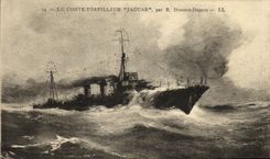 CPA Bateau Guerre Le Contre Torpilleur Jaguar par R Dumont Dupare
