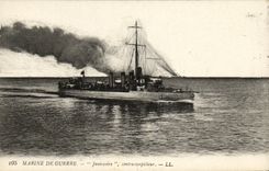 CPA Bateau Guerre Marine De Guerre Janissaire Contre Torpilleur