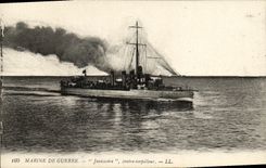 CPA Bateau Guerre Marine De Guerre Janissaire Contre Torpilleur