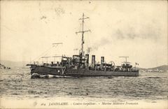 CPA Bateau Guerre Janissaire Contre Torpilleur Marine Militaire Francaise