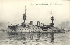 CPA Bateau Guerre Marine Militaire Francaise Jaureguiberry Cuirasse a Toureiles