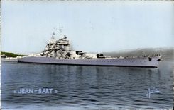VINTAGE POSTCARD Bateau War Jean Bart Dimensions D Azur Toulon the Jean Bart Batiment of Line