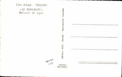 VINTAGE POSTCARD Bateau War Jean Bart Dimensions D Azur Toulon the Jean Bart Batiment of Line