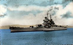 MODERN CARD Boat War the Armor Jean Bart in the roads of Toulon