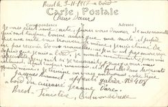 VINTAGE POSTCARD Bateau Navy Jeanne D arc Croiseur Armours D an apprentice Gabier number 408 1917 Brest