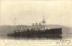 VINTAGE POSTCARD Bateau Navy Jeanne D arc Croiseur Armours having has edge Mr  Loubet President of the Republic Algeria