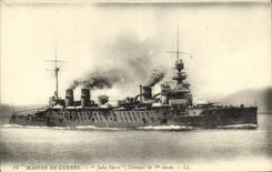 VINTAGE POSTCARD Bateau Cruiser Armours 1st class Jules Ferry