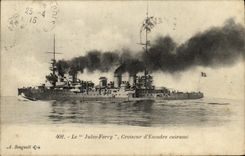 VINTAGE POSTCARD Bateau Cruiser D squadron Armours Jules Ferry