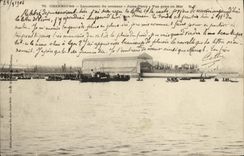 VINTAGE POSTCARD Boat Cherbourg Lancement of the cruiser Jules Ferry Seen from at sea