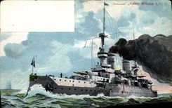 VINTAGE POSTCARD Boat SMS Kaiser Wilhelm II