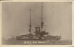 VINTAGE POSTCARD Boat HMS King Edward 7th