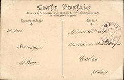 El puerto militar del barco de la POSTAL de la VENDIMIA de Brest entro de la armadura Leon Gambetta