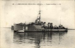 VINTAGE POSTCARD Boat Mechanic Principal Leston Against destroyer