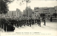 VINTAGE POSTCARD Boat Catastrophe of Toulon Freedom English sailors delegated to funerals