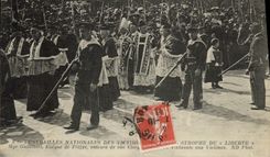 VINTAGE POSTCARD Boat Catastrophe of Freedom Toulon Mgr Guillibert bishop of Frejus