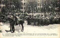 VINTAGE POSTCARD Boat national Funeral of the victims of the catastrophe of Toulon Freedom families of the assembled victims