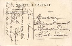 VINTAGE POSTCARD Boat national Funeral of the victims of the catastrophe of Toulon Freedom the president of the Republic