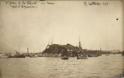 REAL PHOTO L stray of Freedom one hour after L explosion September 1911