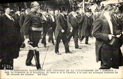VINTAGE POSTCARD Boat national Funeral of the victims of the catastrophe of Toulon Freedom presidents of the Republic