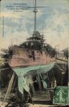 VINTAGE POSTCARD Boat Saint Nazaire Building sites and workshops of the Loire armours It Liberte in the hold cig