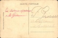 Barco de Cherbourg de la POSTAL de la VENDIMIA la armadura de Lorena