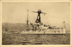 VINTAGE POSTCARD Bateau Armours Lorraine Toulon
