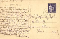 VINTAGE POSTCARD Bateau Armours Lorraine Toulon