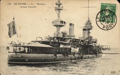 VINTAGE POSTCARD Bateau Massena Armours D squadron
