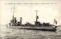 VINTAGE POSTCARD Boat French Destroyer Mazare old German S135