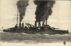 VINTAGE POSTCARD Bateau Dreanought Mirabeau Cuirasse D squadron has turbine S