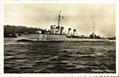 VINTAGE POSTCARD Boat Destroyer Mistral