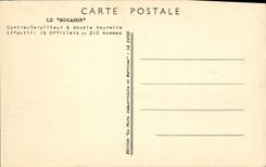 VINTAGE POSTCARD Bateau Mogador Against destroyer has double turret