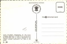 MODERN CARD WORN Boat Olympia Philadelphia Pa