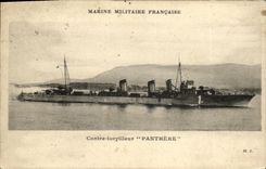 VINTAGE POSTCARD Boat Against destroyer panther